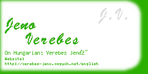 jeno verebes business card